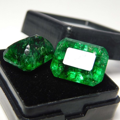 12 Ct Natural EMERALD Green CERTIFIED Loose Gemstone EMERALD Shape - Picture 6 of 15