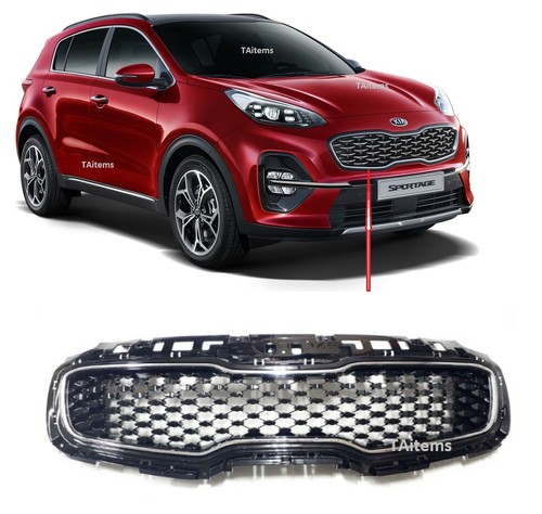 FRONT UPPER RADIATOR GRILL CHROME TRIM FOR KIA SPORTAGE 2016-2021 - 第 1/4 張圖片
