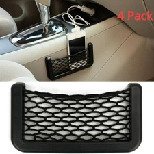 4X Car Net Storage Holder Adhesive Pocket Phone Mesh Organiser Sunglasses Pouch