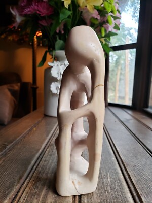 Hand Carved Stone Sculpture As A Man Thinketh Figure Statue One of a Kind Rare