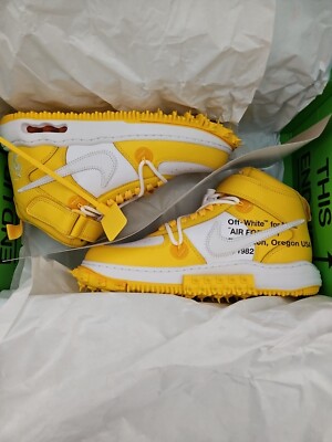 Size 8.5 - Air Force 1 Mid SP Leather X Off-White Yellow Varsity Size 8.5 - Air Force 1 Mid SP Leather X Off-White Yellow Varsity