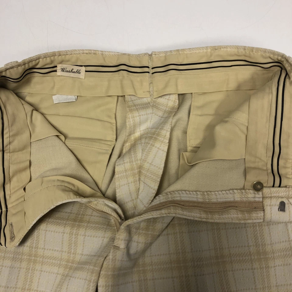 Pantalones de Colección Años 70 MoD AMARILLO ESTÁTICO A CUADROS Hippie DISCOTECA BELL BOTTOMS Pantalones Foto 4 de 4