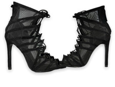 Zara Black Mesh Heels Size 6/36