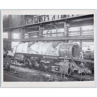 Eisenbahn Zug Lok teilgebaut original 50er Jahre William Schwartz 8x10 Foto