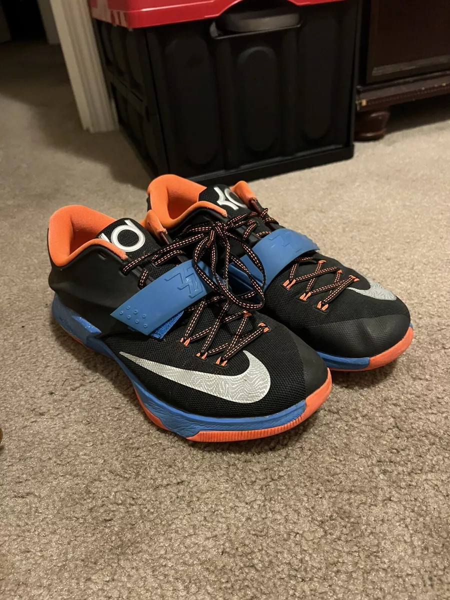 KD 7 VII OKC Away Black Blue Orange Size 12 Good Condition No Box