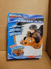 Banzai Polar Pals Reindeer Sled Tobagen Inflatable Sledding Fun Ages 5 & Up New