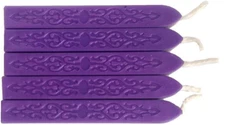 Purple Sealing Wax (with wick) - 5 Sticks, flexible and mailable!