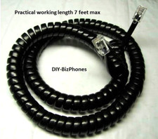 Black 12Ft Handset Cord for Teledex Hotel Phone Cetis Aegis 08 Series Curly Coil