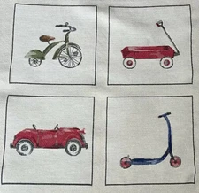 Square By Design Toys With Wheels Fabric pillow  Chair Cover Embroidered USA