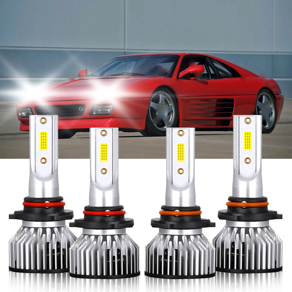 Para Ferrari 348 TS 1989-1992 9005+9006 LED Faros Luz Alta Baja 6000K Foto 2 de 4