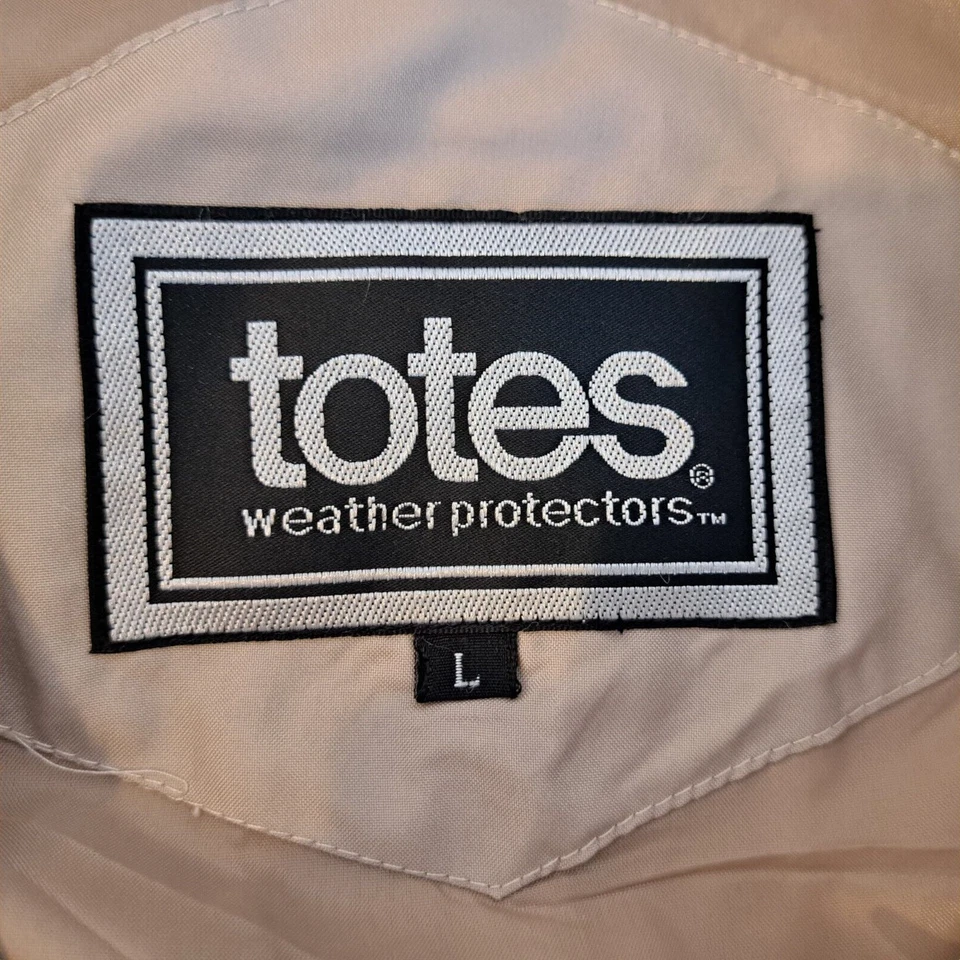 Totes Weather Protectors Trench Coat Womens Large Beige Button Outdoor Unlined - Image 4 of 4