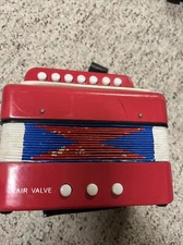 Vintage Schylling Kids Accordion Air Valve Instrument Folk Music With Straps