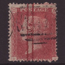 P25_04 GB QV 1857 1d PENNY ROSE-RED SG40 VFU OUS OPT PP148