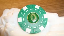 " O " Alpha monogram letter Epoxy dome Poker Chip Golf Ball Marker Green GOLF