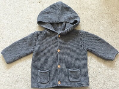 Next Unisex Baby Hooded Knitted Cardigan *BNWOT*grey*pockets