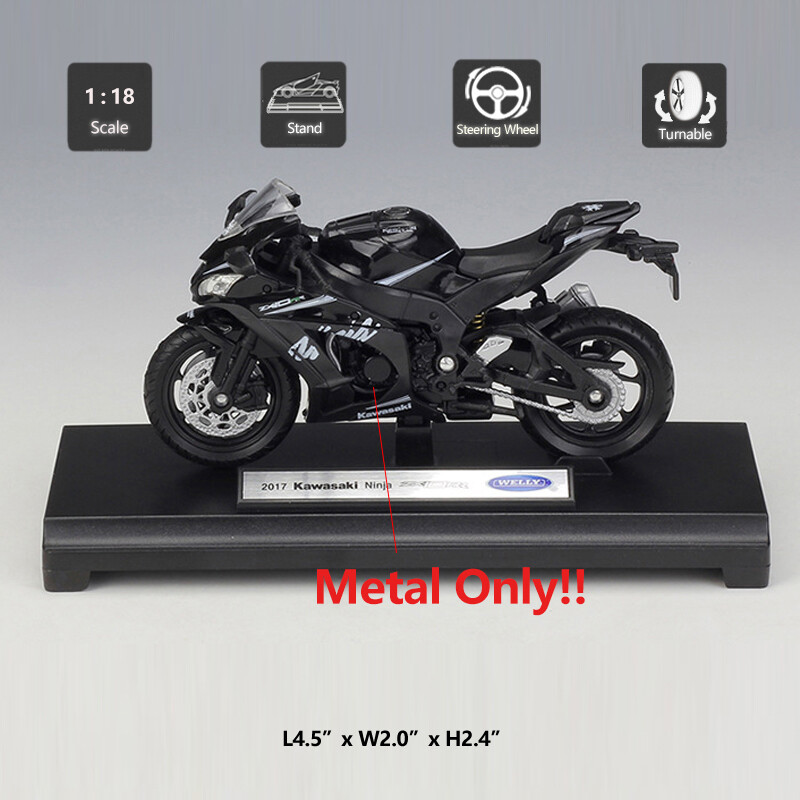 1:18 Kawasaki Ninja ZX10-RR Motorcycle Model Diecast Toy Cars