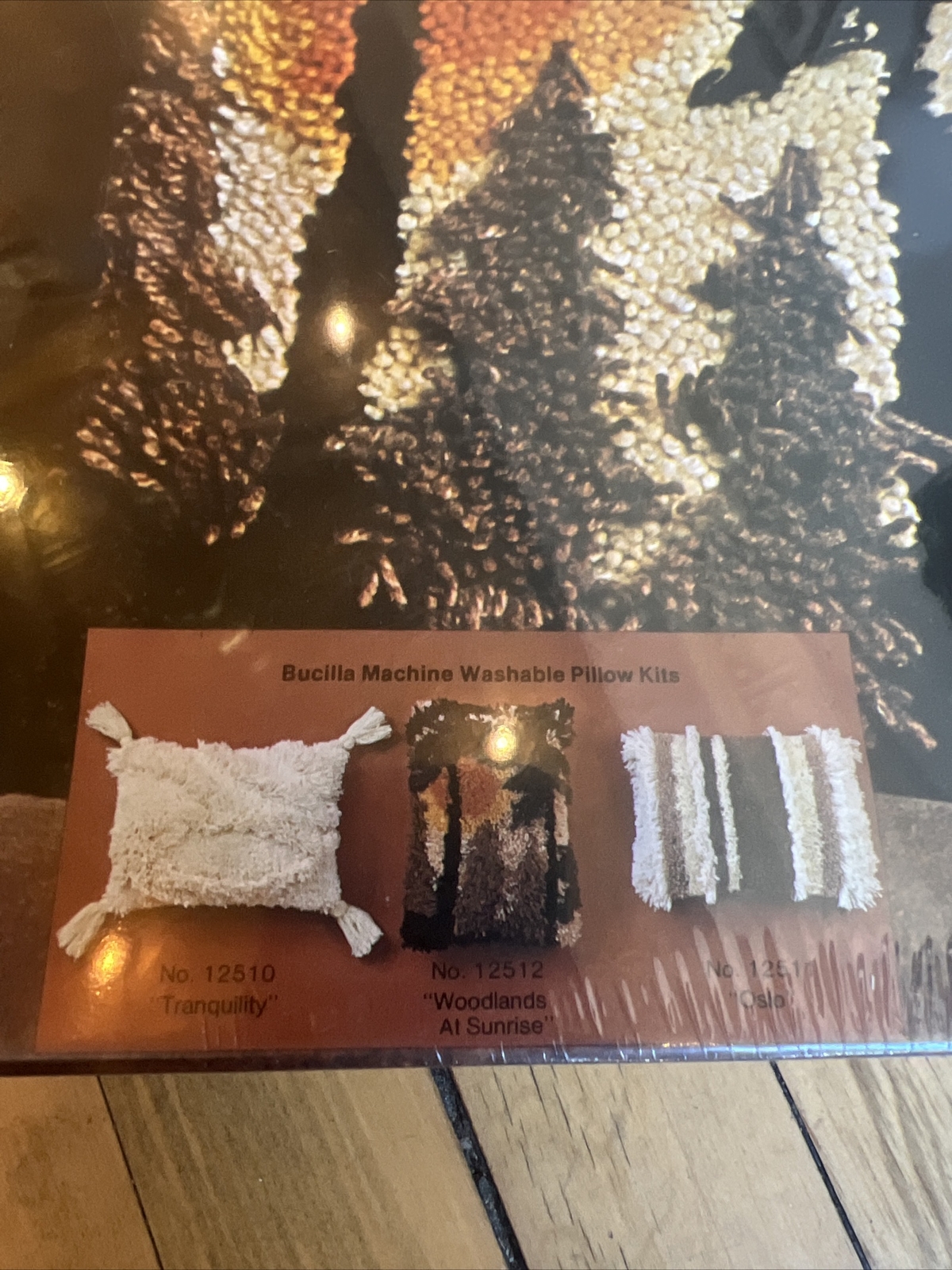 Vintage Bucilla Woodlands at Sunrise Latch Hook Rug 12512 DuPont Yarn