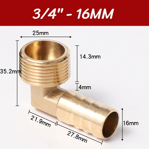 Messing Schlauchtülle mit Aussengewinde 90°Winkel Schlauchanschluß Schlauchnippe - Bild 46 von 48