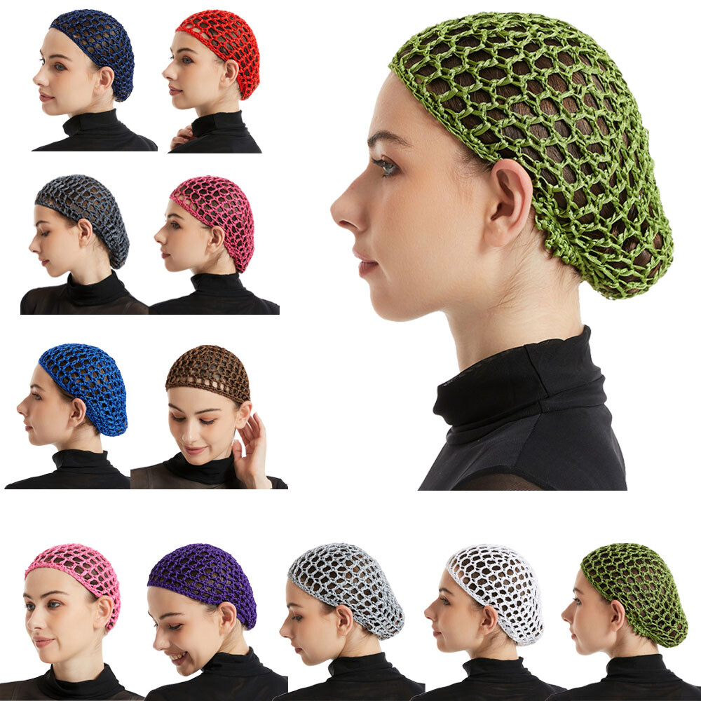 Fashion Women Crochet Night Handmade Sleeping Hair Net Mesh Cap Snood Net Hat – Buy The Best Products In The Online Store - Foto 8