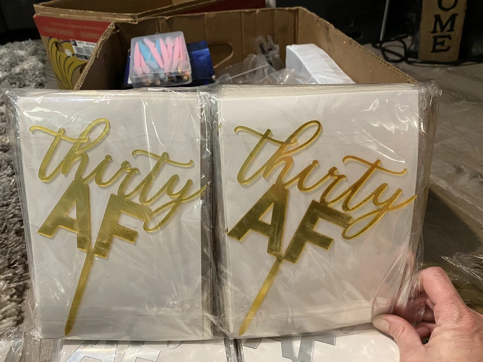 Thirty Birthday Cake Topper,Black,Silver,Pink,Gold Please Specify Color Wante(SB - Image 4 of 4