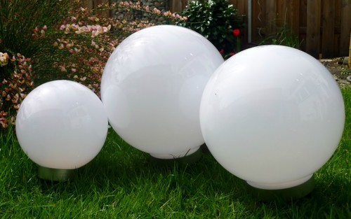Kugelleuchte 3er Set 30,25,20cm Solar LED Gartenkugel Garten Leucht
