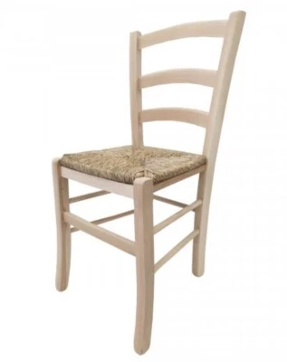 OKAFFAREFATTO Sedia paesana legno con seduta in paglia grezza da verniciare ristorante