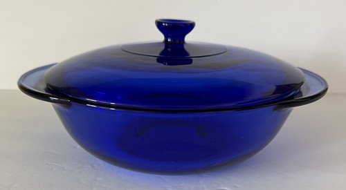 Anchor Hocking Cobalt Blue 2 Quart 9" Casserole Dish With Lid Made in USA - Picture 6 of 14