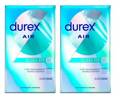 Durex Air Condoms Extra Thin - 10 Count, 2 Pack (20 Latex Condoms Total)