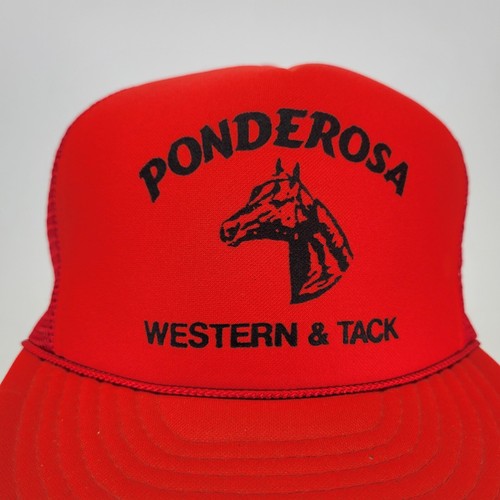 Ponderosa Western & Tack Hat Cap Horse Equestrian Mesh Foam Snapback Trucker Red - Picture 3 of 7