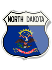 State Flag of North Dakota - Shield Shape - Aluminum Sign - Made in the USA