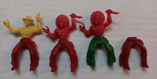 Lot Of 3 Lido Mounted Cowboy. Swivel Hip 1960s. Green Yellow Red Plastic