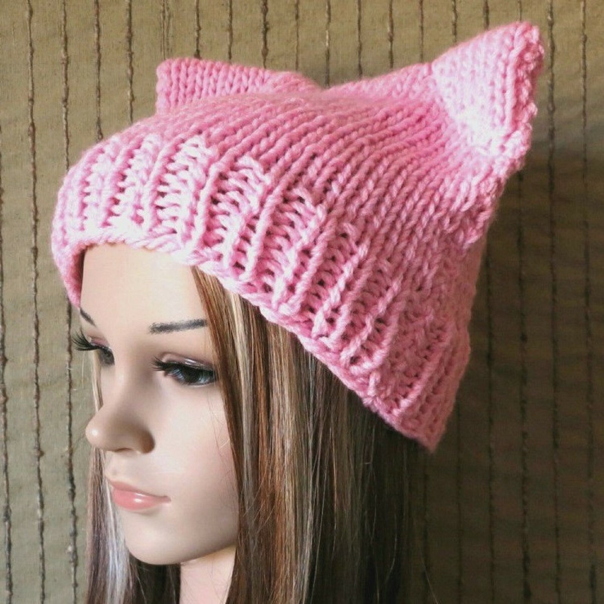 帽子 LOOP YARN SHAGGY CAT EAR KNIT CAP PINK s-l1200.jpg
