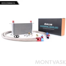 Universal 19 Row AN10 Aluminum Transmission Engine Oil Cooler+Filter Adapter Kit