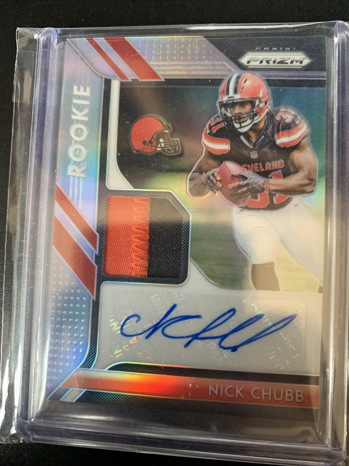 2018 Panini Prizm Nick Chubb RPA patch auto RC 10/99 Cleveland Browns