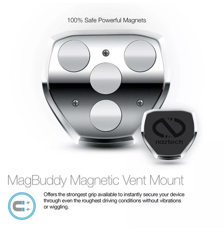 New Naztech Essential Cell Phone Car Kit USB-C Cable Vent Mount Car Charger - Image 2 of 4