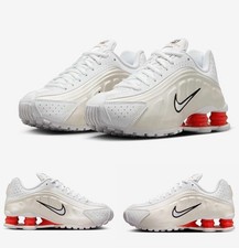 Nike Big Kid's SHOX R4 GS White - Phantom - Red Running Shoes Size 6Y New