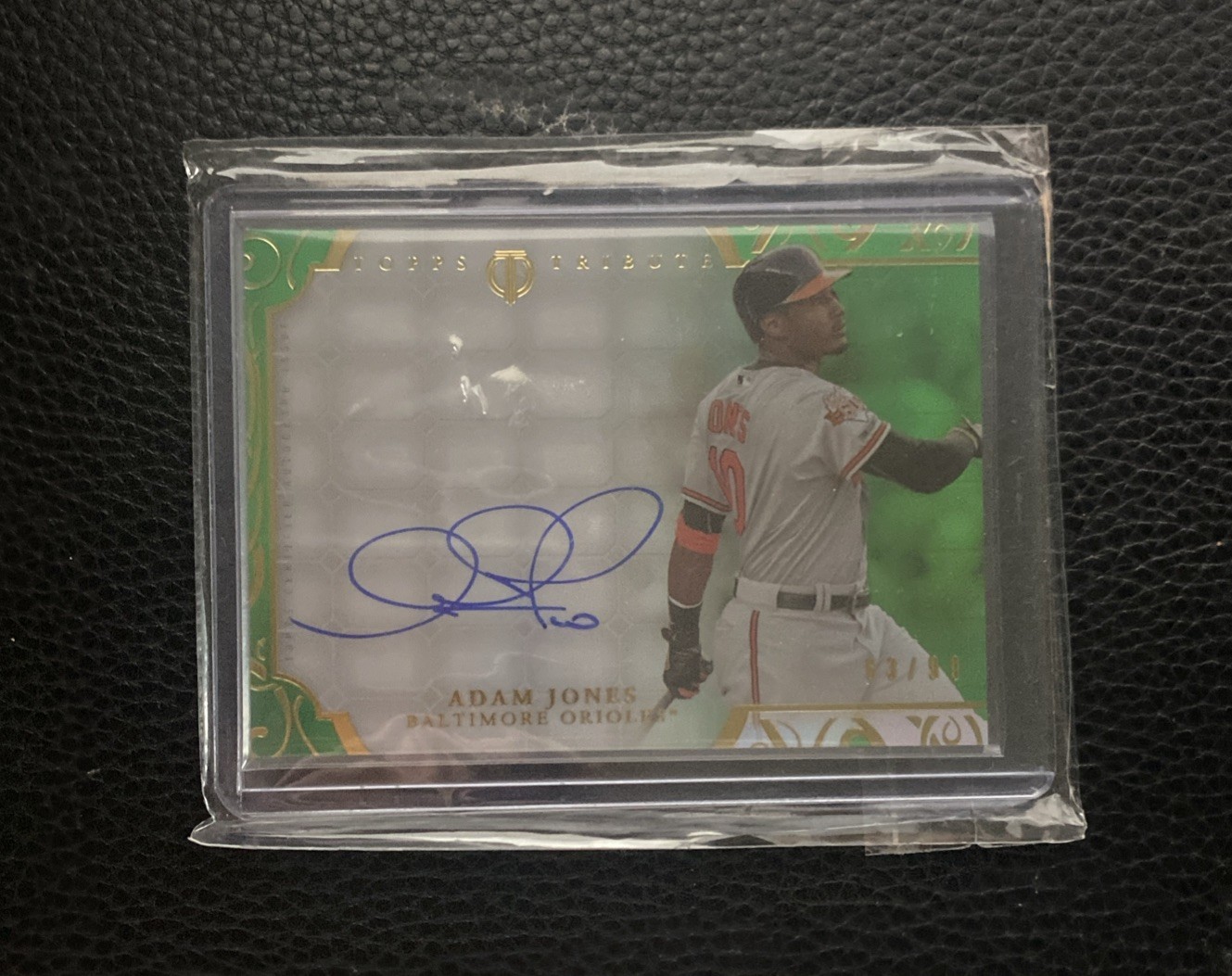 2015 Topps Tribute Uncirculated Green Autograph #TA-Aj Adam Jones /99