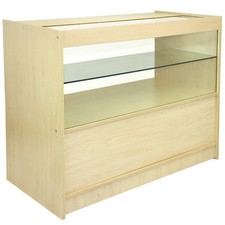 Shop Cabinet Maple Retail Display Counter Glass Showcase Storage Shelves C1200