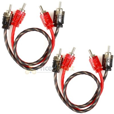 DS18 Ultra Flex 1 Ft RCA Cable 2 Ch Competition Rated Audio Connect RCA-1FT Pair