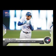 George Springer - 2021 MLB Topps Now Card 613 - Print Run: 352 Toronto Blue Jays