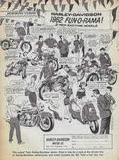 1962 Harley Davidson Vintage Magazine Ad Sportster H Ranger Sprint Motorcycle 62