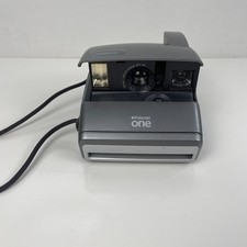Polaroid One 100mm 600 Film Instant Camera Silver With Strap Needs Cartridge