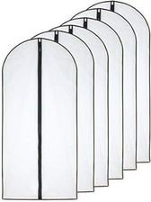 Clear Visibility Garment Bags Set of 6 - Zipper Closure for Closet Organization