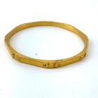Vintage Gold Tone Bangle Bracelet Mid Century Modern Costume Jewelry