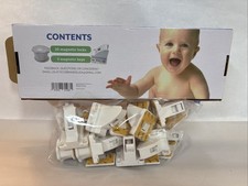 Eco-Baby Magnetic Cabinet Locks for Babies - Keyless, White, 20, Missing 2 Backs