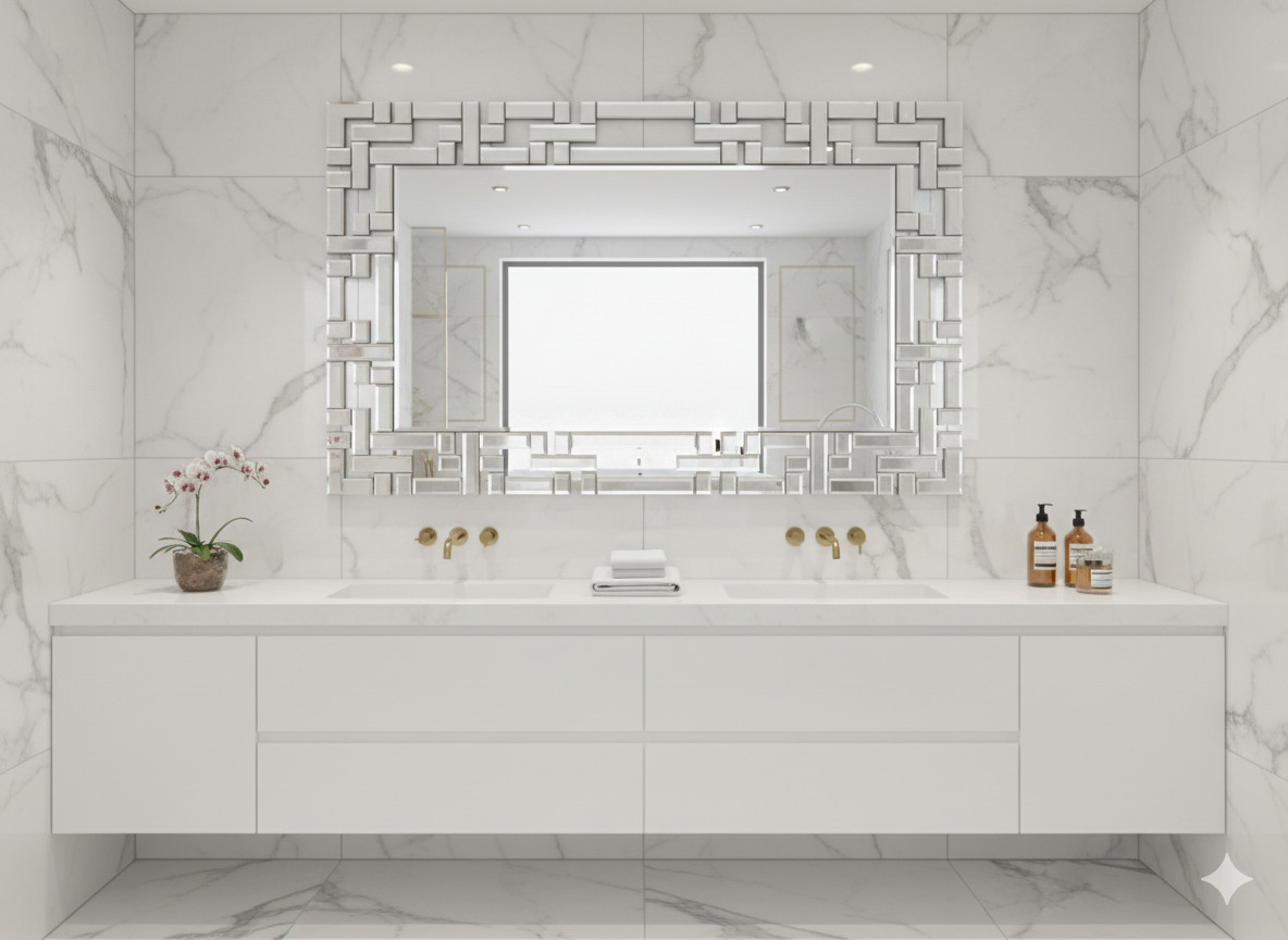 42"x30" Full-length Mirror Bedroom Mirror Wall Bathroom Mirror Frameless Mirror