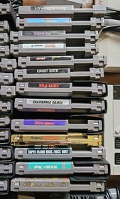 NES Nintendo - Lot of 40 Games, Yobo Console, Controllers, Gun & More. Untested