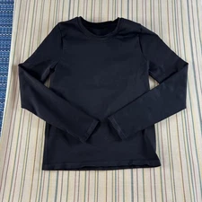 OQQ Shirt Womens Medium Black Long Sleeve Athletic Compression Stretch Top