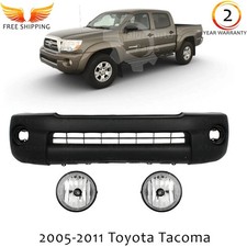 Front Bumper Cover Primed Plastic Fog Lights Kit For 2005-2011 Toyota Tacoma Front Bumper Cover Primed Plastic Fog Lights Kit For 2005-2011 Toyota Tacoma