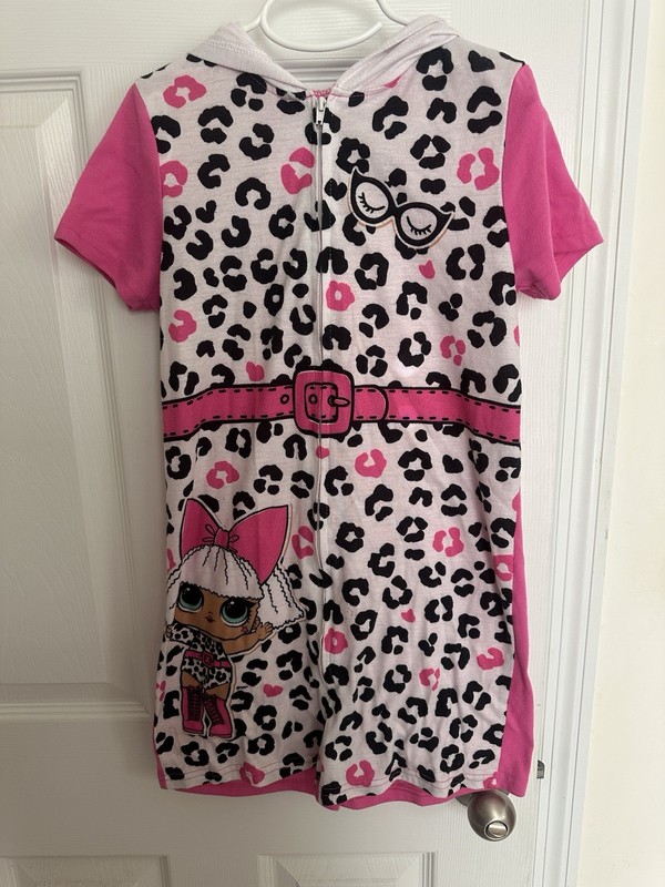 LOL Surprise Girls Size M Sleepwear PJs Pajamas Romper One Piece Zip up Shorts